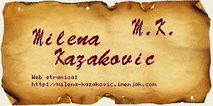 Milena Kazaković vizit kartica